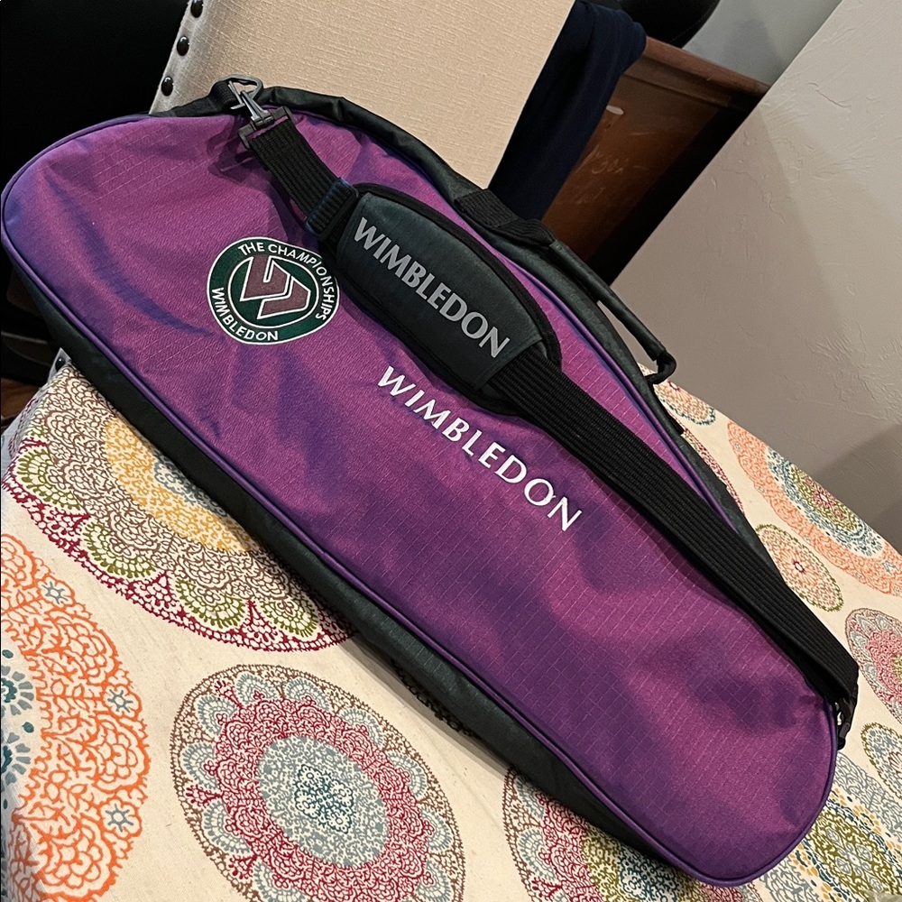 Wimbledon Vintage Tennis Racket Case & Oversize 4 5/8 Grip Sabre Racket